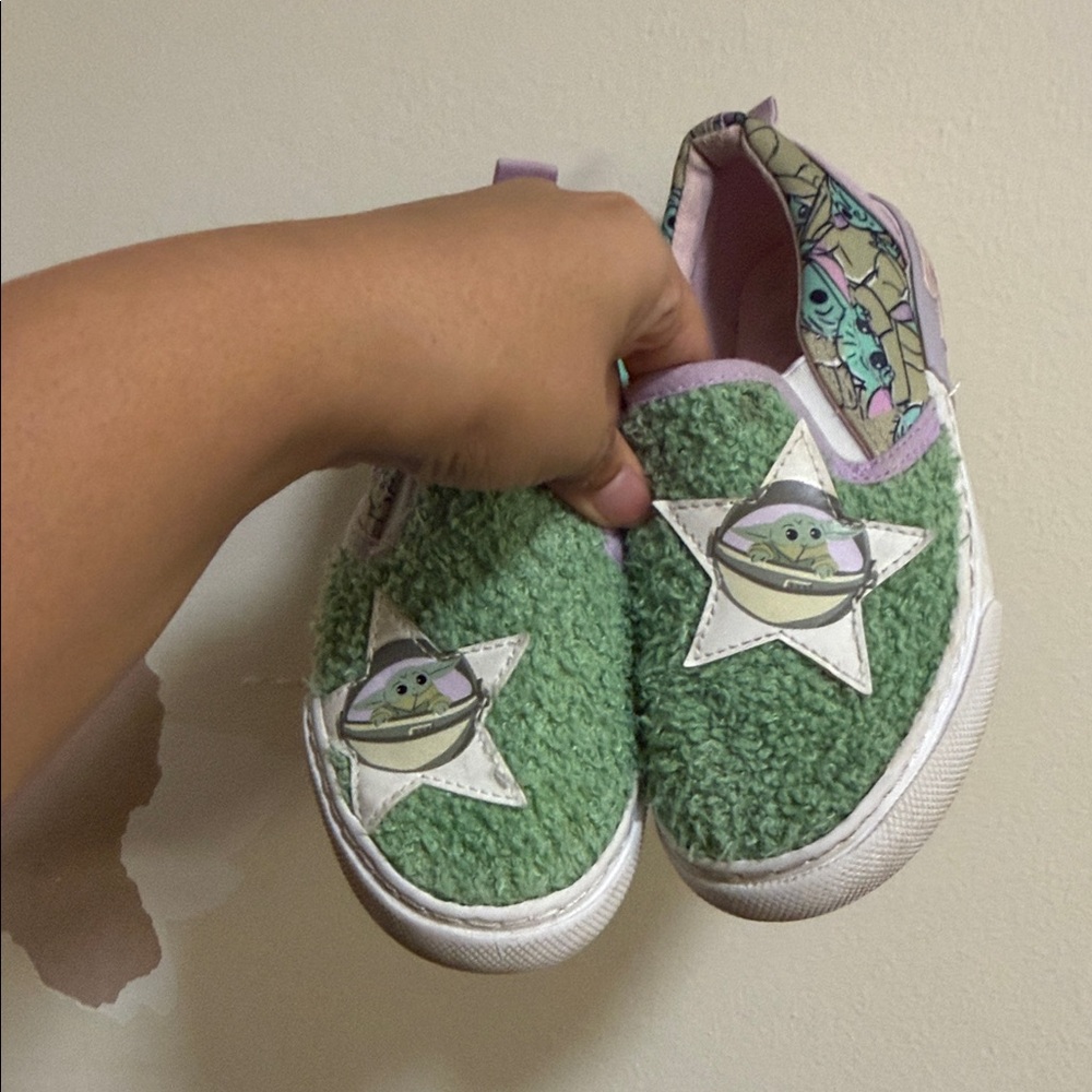 Green Girl Shoes with Character Baby Yoda  Design